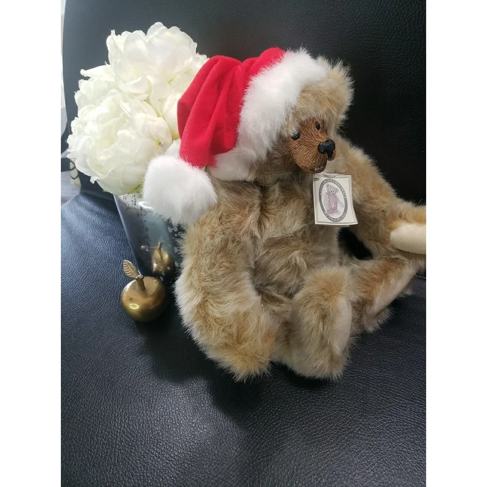 Kimbearly's Originals Bear Resin Face Jointed Legs & Arms Santa Christmas Plush